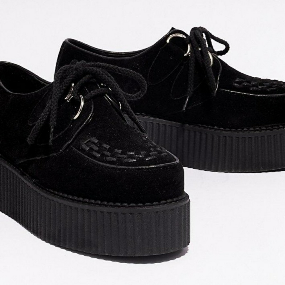 Faux Suede Chunky Creeper Shoes